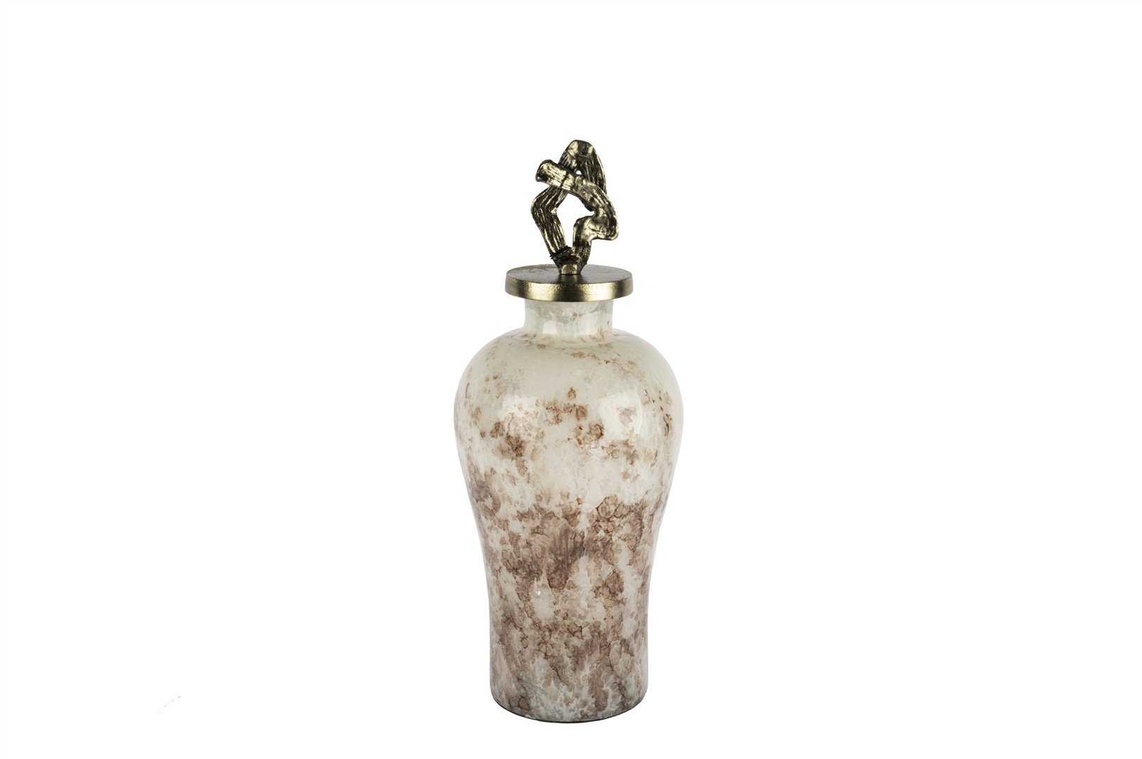 Antik Gold Kapak Mor Beyaz Cam Şişe 20x50cm