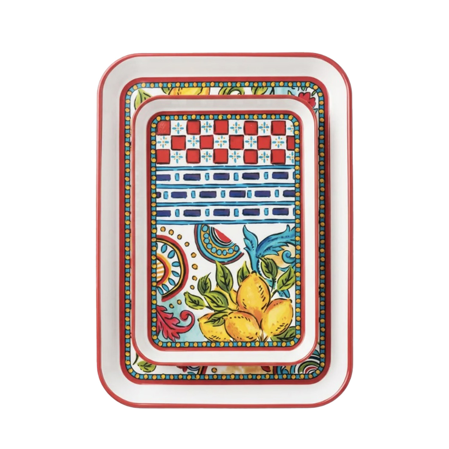 Lucky Art Lemozia Melamin 2 Li Tepsi Set