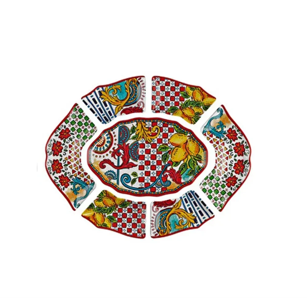 Lucky Art Lemozia Melamin 7 Parça Meze Seti