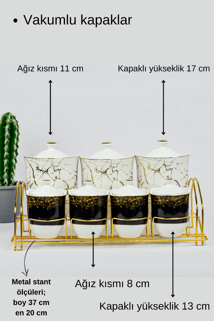 Porselen Siyah 7 Li Baharatlık Takımı KAI 11690