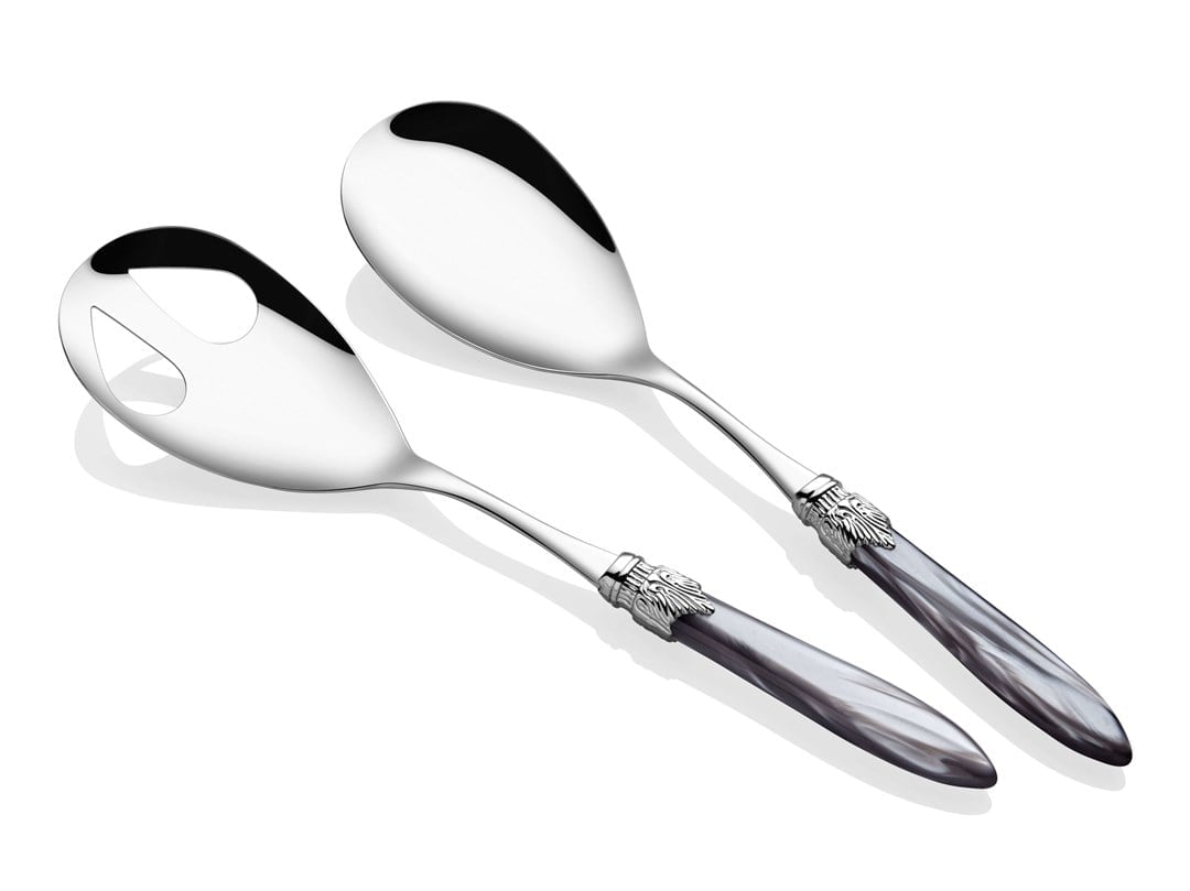 RIVADOSSİ Laura Chrome gri salata servis seti RIVADOSSİ Laura Chrome gri salata servis seti