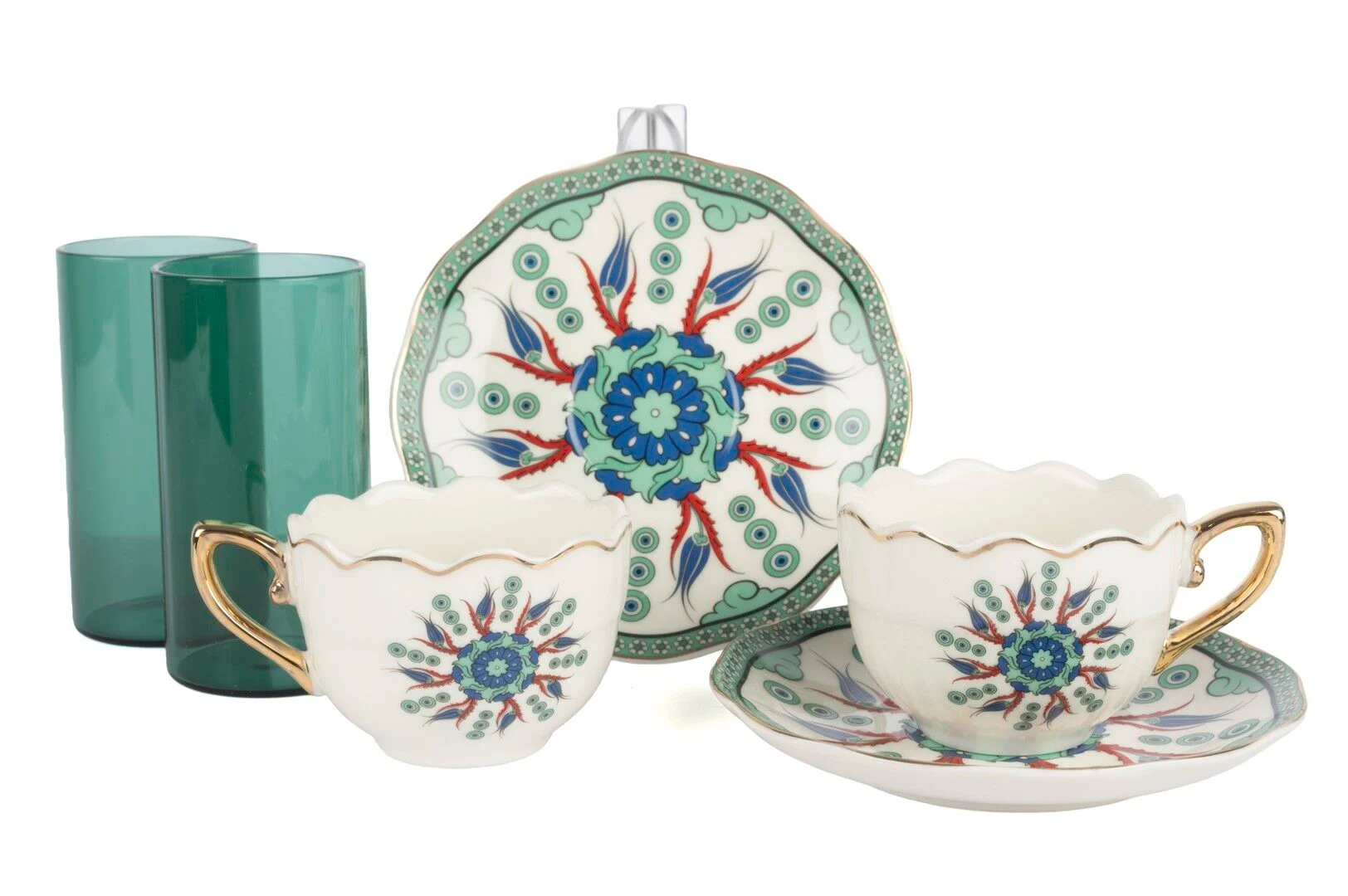 Verde Mosaic 2li Kahve ve Su Seti 90ml